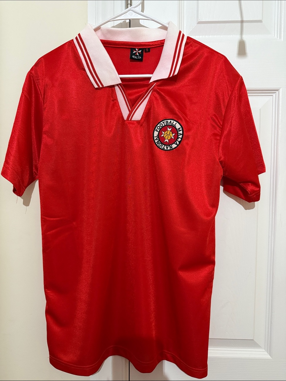 Red Short-Sleeve Football Polo Shirt